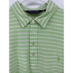 Polo Golf Ralph Lauren‎ Mens XL Green Striped Pima Cotton Golf Polo See Pics
